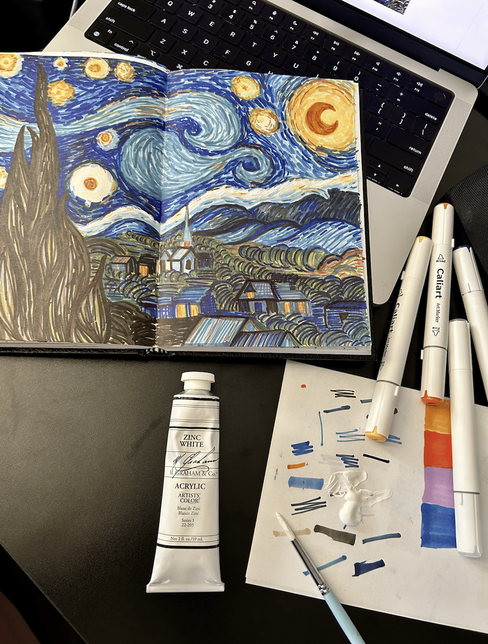 Van Gogh's STARRY NIGHT with Markers! - image 7 - student project