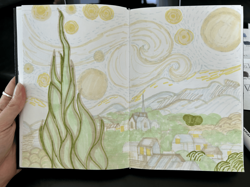 Van Gogh's STARRY NIGHT with Markers! - image 3 - student project