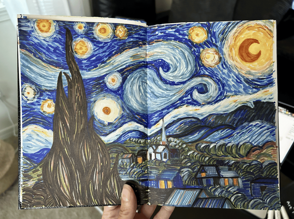 Van Gogh's STARRY NIGHT with Markers! - image 1 - student project