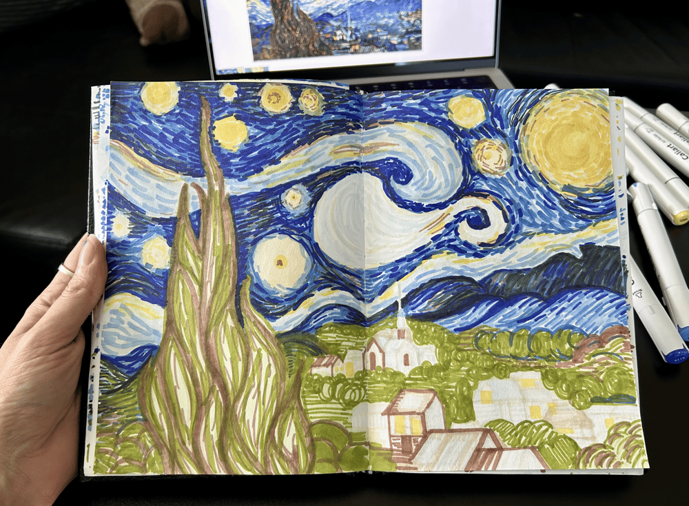 Van Gogh's STARRY NIGHT with Markers! - image 6 - student project