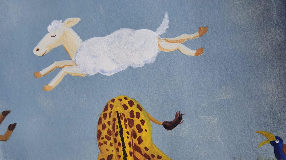 Playful sheep in the savannah - image 3 - student project