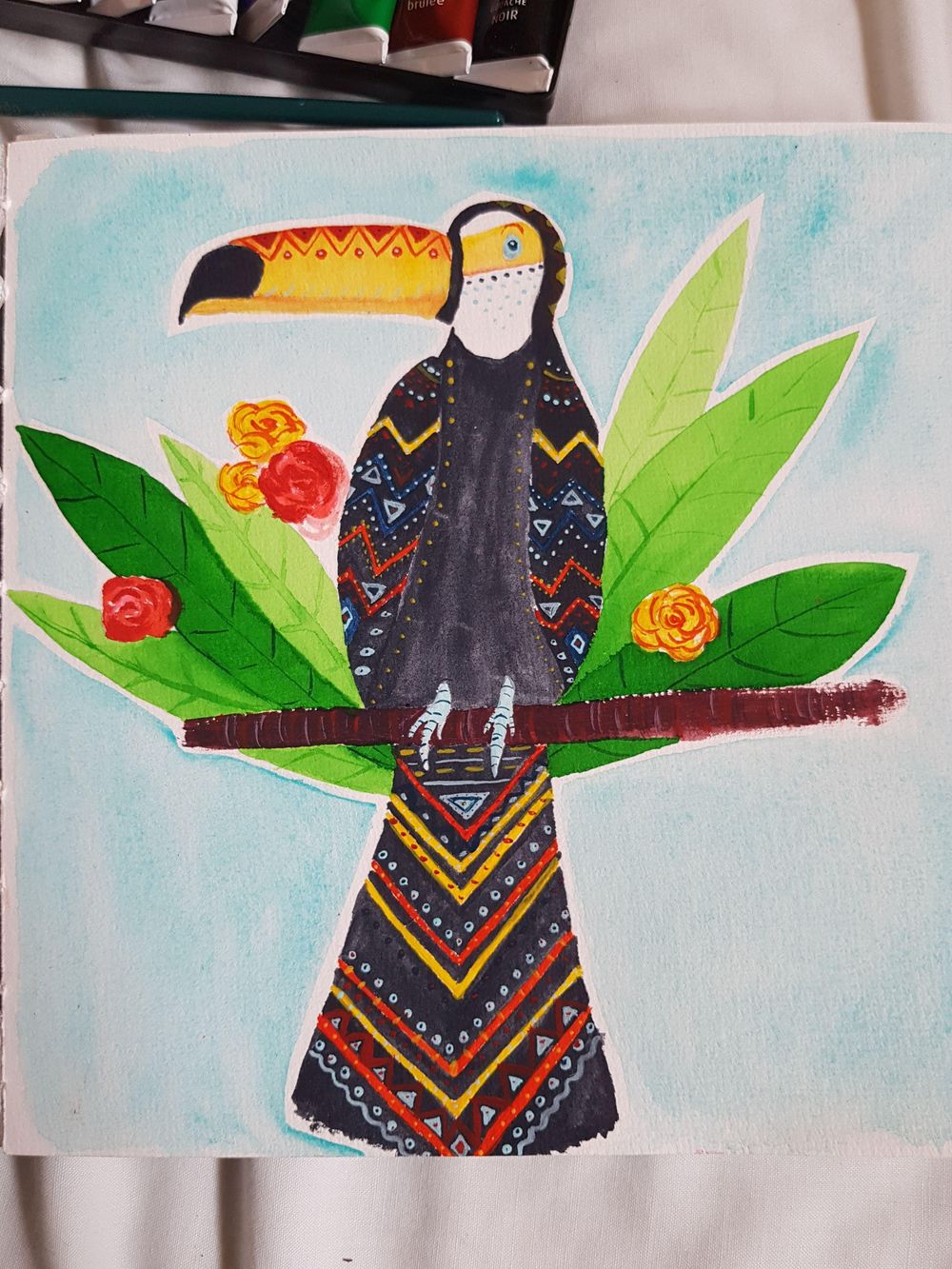 Watercolour & gouache bohemian interior - image 2 - student project