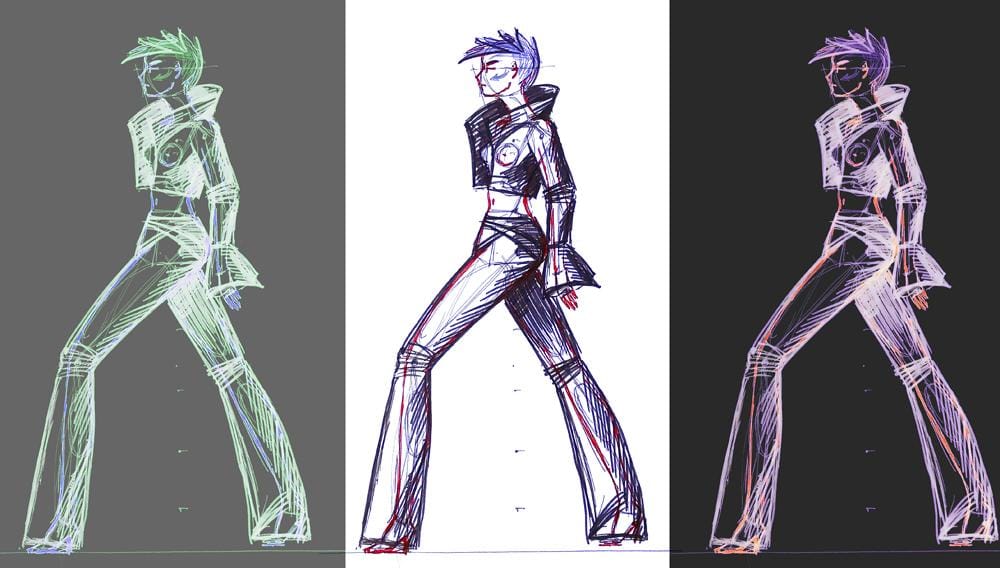croquis - Close Encounters of the Third Kind, Bow-legged sprint runner, Shiny lady and Sonic the hedgehog - image 7 - student project