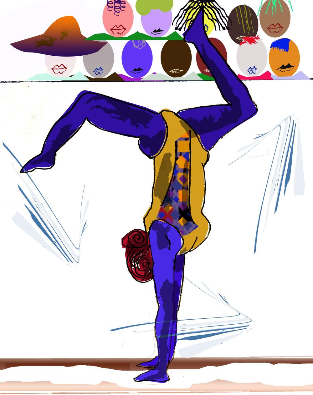 Colorful bodied gymnast by Afua - image 2 - student project
