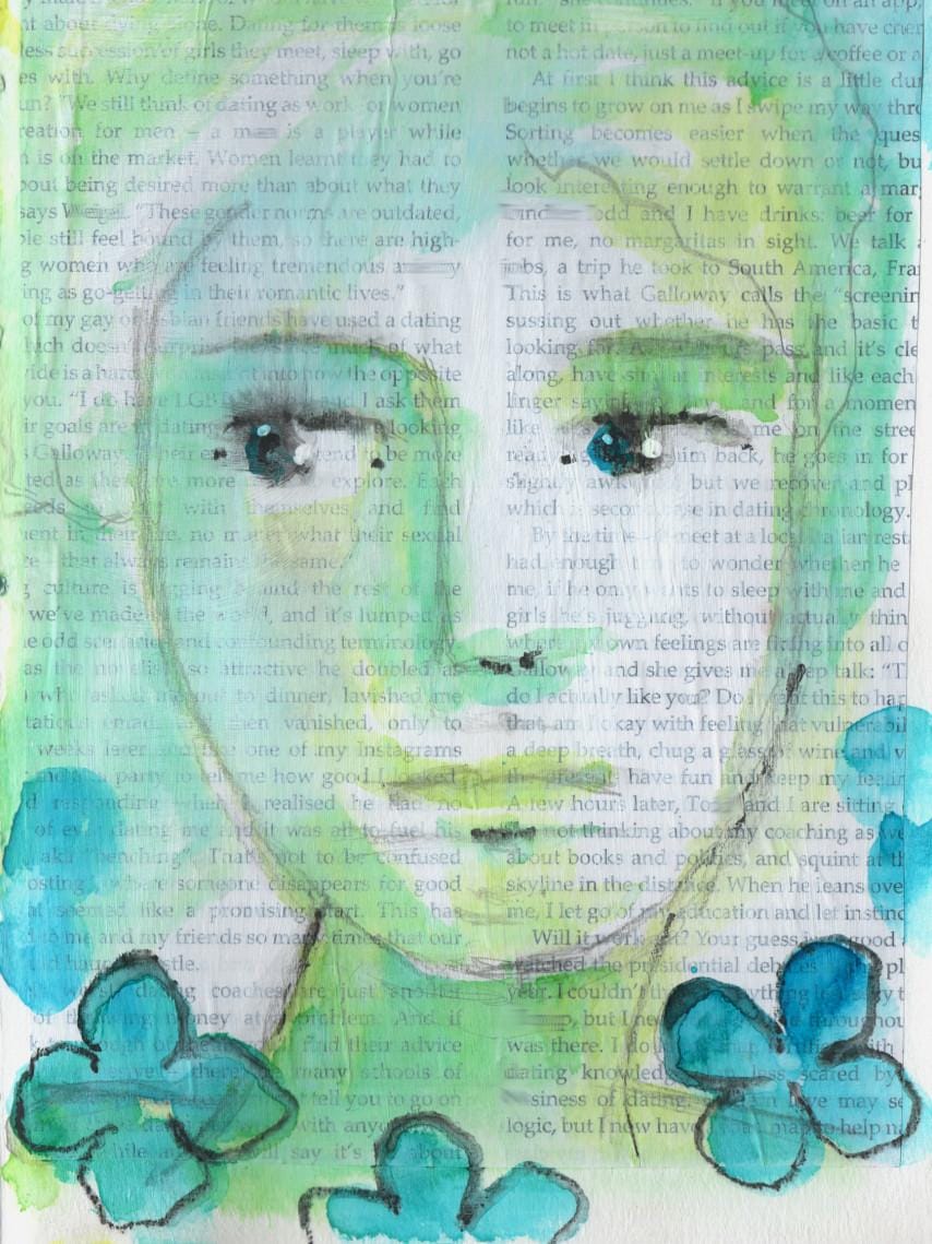 Mixed media girl Skillshare Student Project