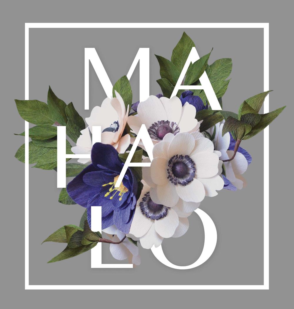 Thank you cards - Floral Typography - image 1 - student project