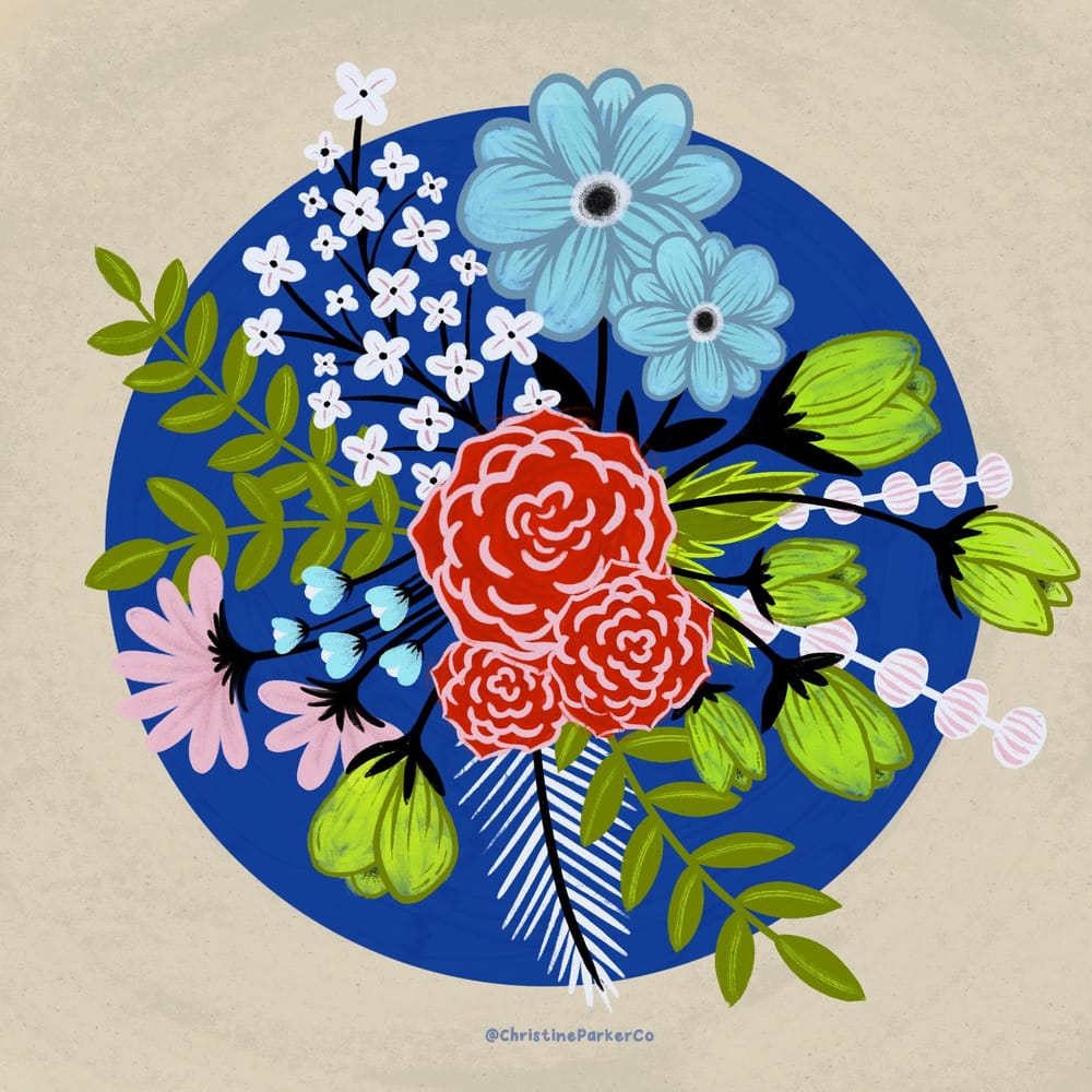 Bold modern florals - image 1 - student project