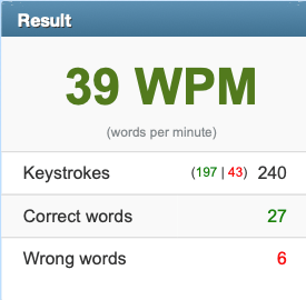 Typing Speed - Before Class - image 1 - student project