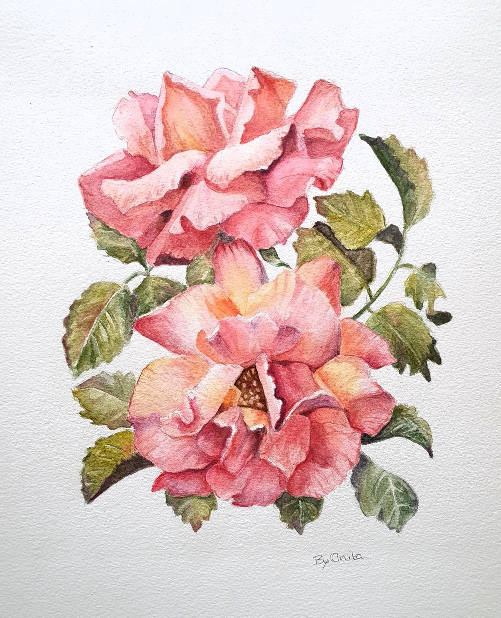 My watercolor roses - image 1 - student project
