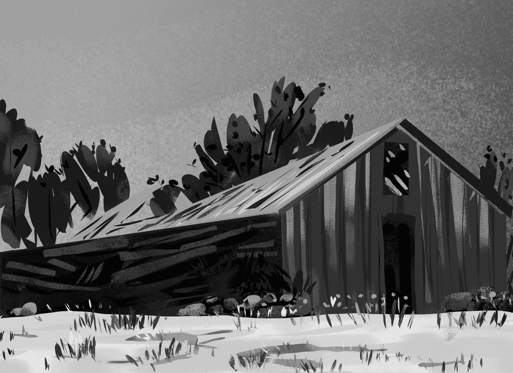 Old Cabin digital sketch - image 1 - student project