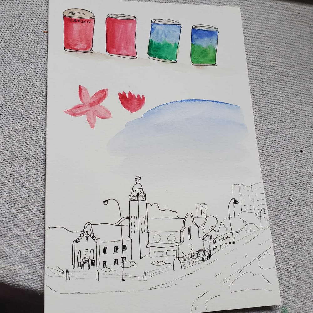 Mix Media Urban Sketching - image 6 - student project