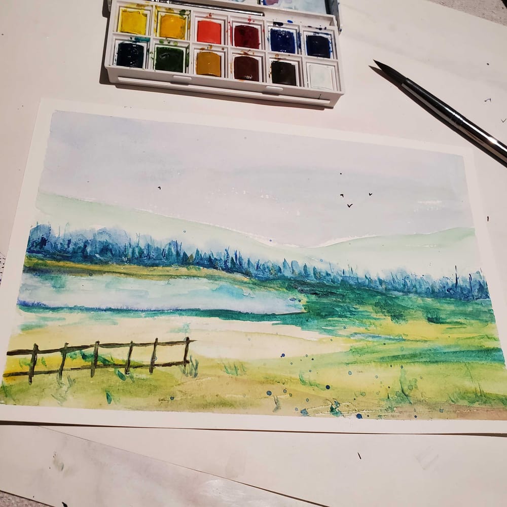Loose watercolor landscape painting | Skillshare Student Project