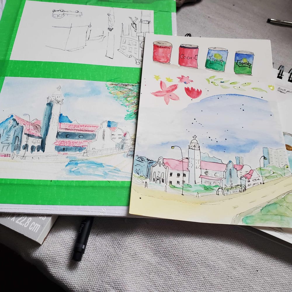 Mix Media Urban Sketching - image 8 - student project