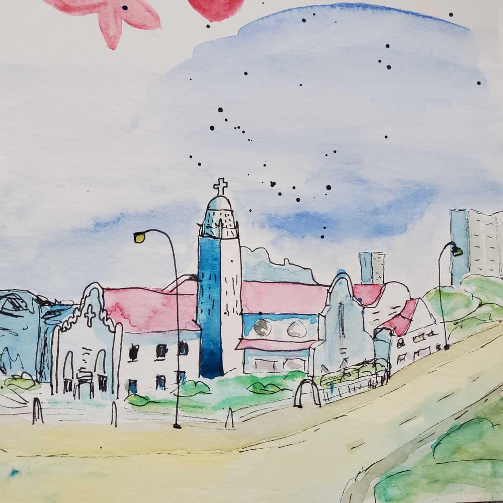 Mix Media Urban Sketching - image 9 - student project