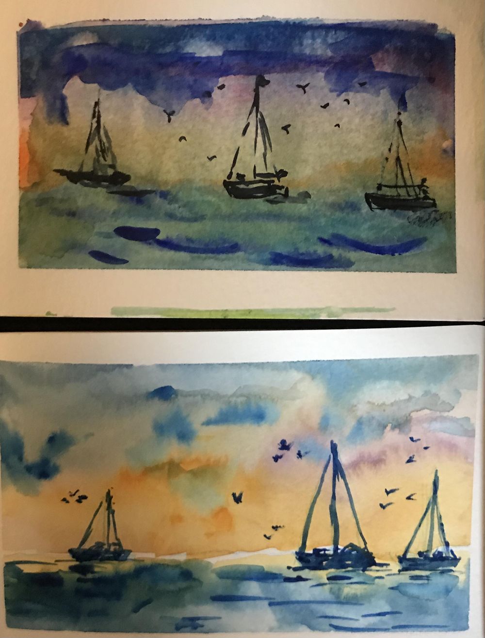 Watercolour landscapes - image 1 - student project