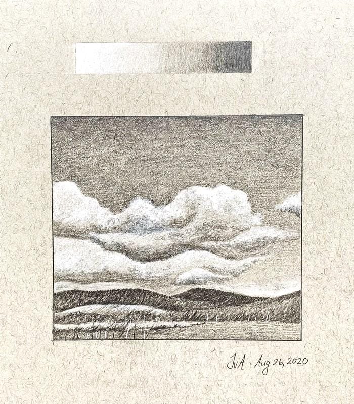 Clouds in Pencil & Watercolor - image 2 - student project