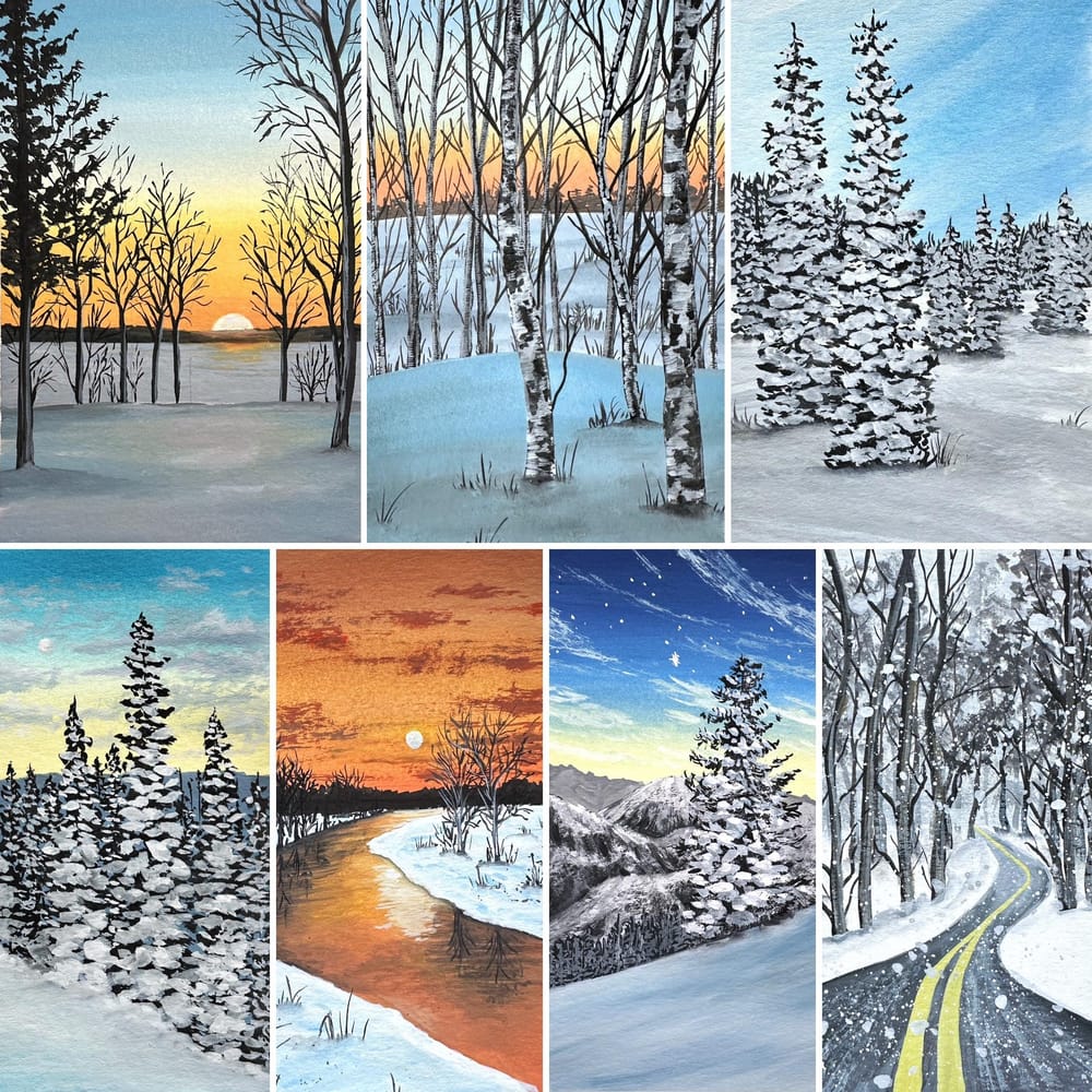 Winter gouache projects - image 1 - student project