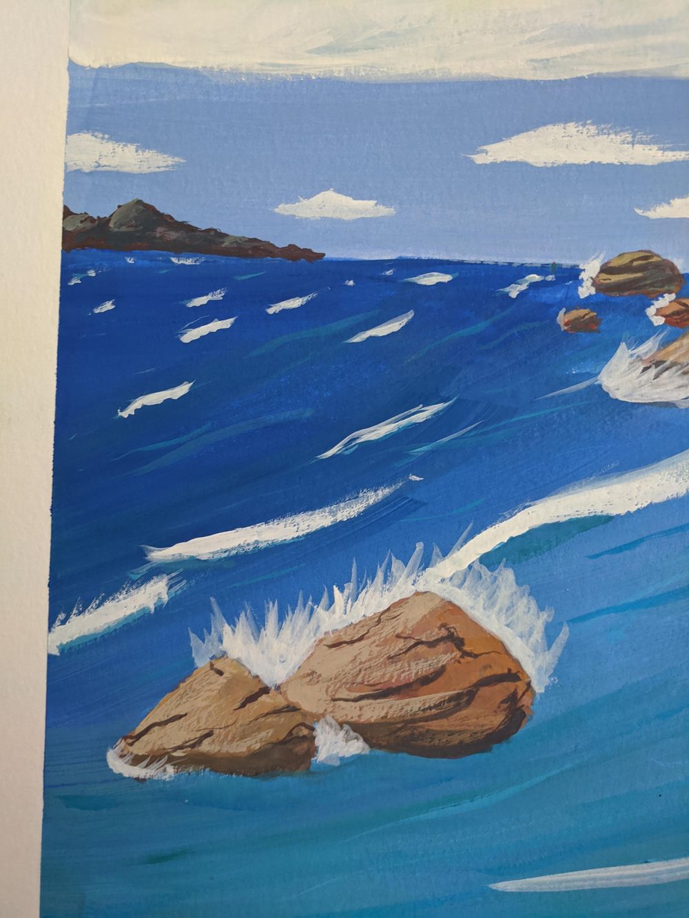 Rocky Beach - Gouache - image 1 - student project