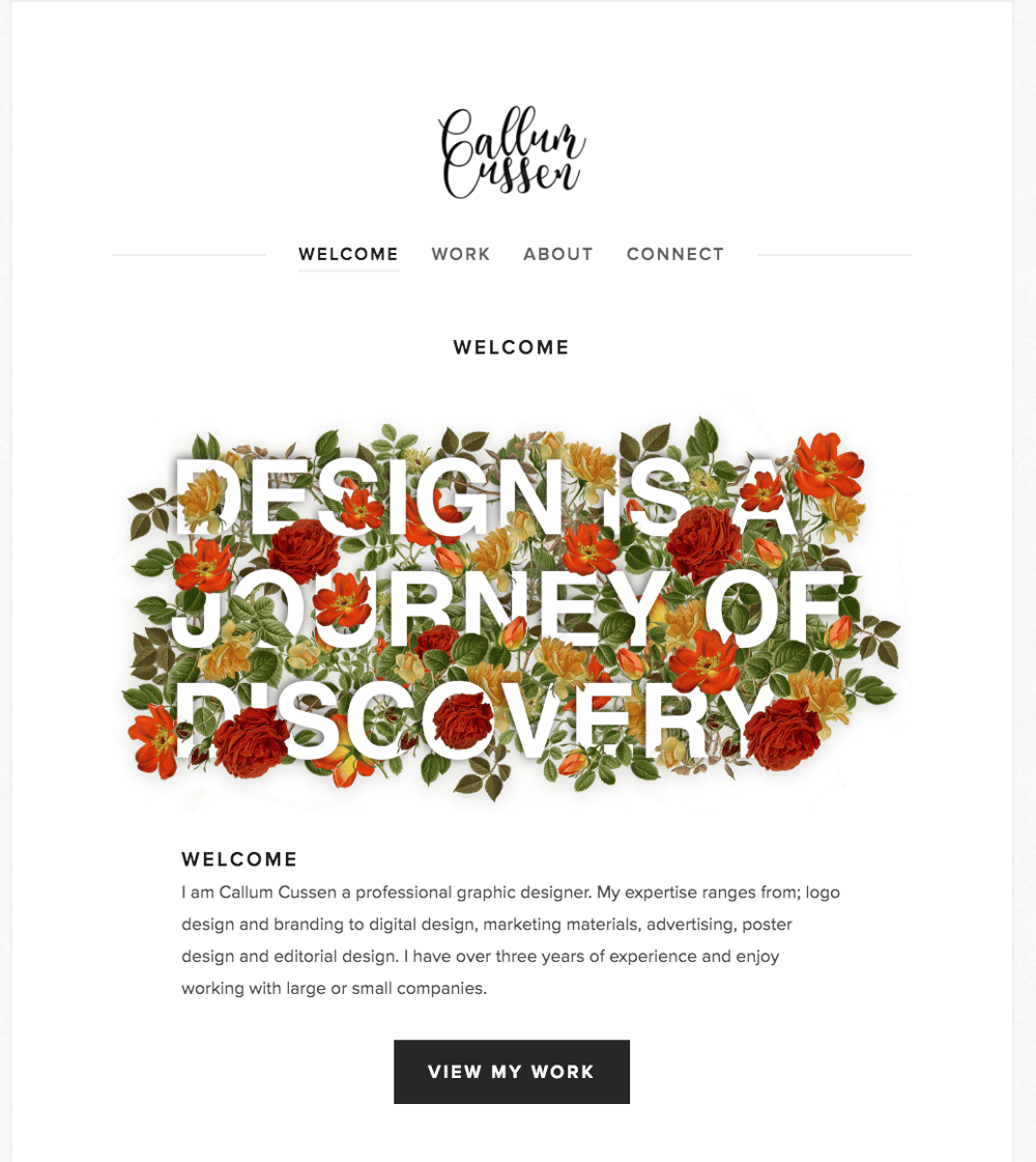 Callum Cussen personal Site - image 1 - student project