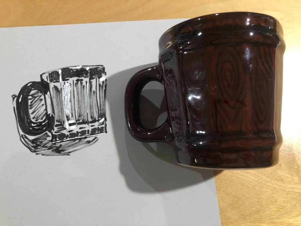 Value studies: black and white sketches on toned paper - image 10 - student project