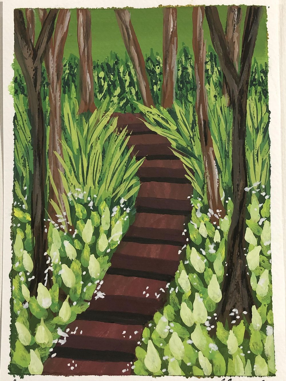 Green Trail in gouache - image 1 - student project