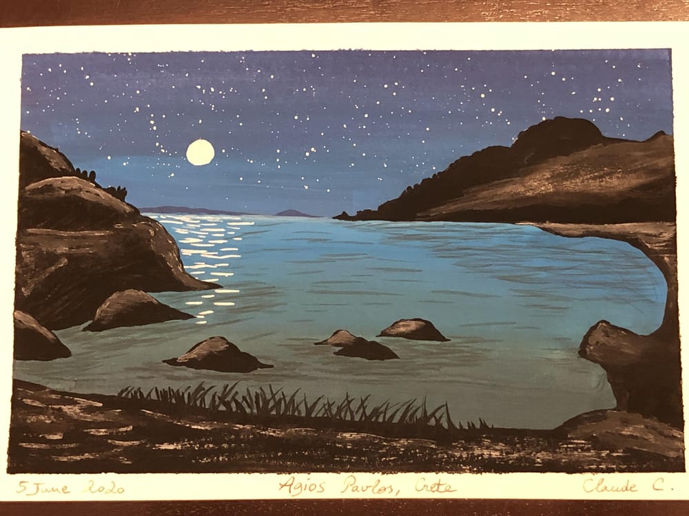 My Greek Beach at night - image 1 - student project