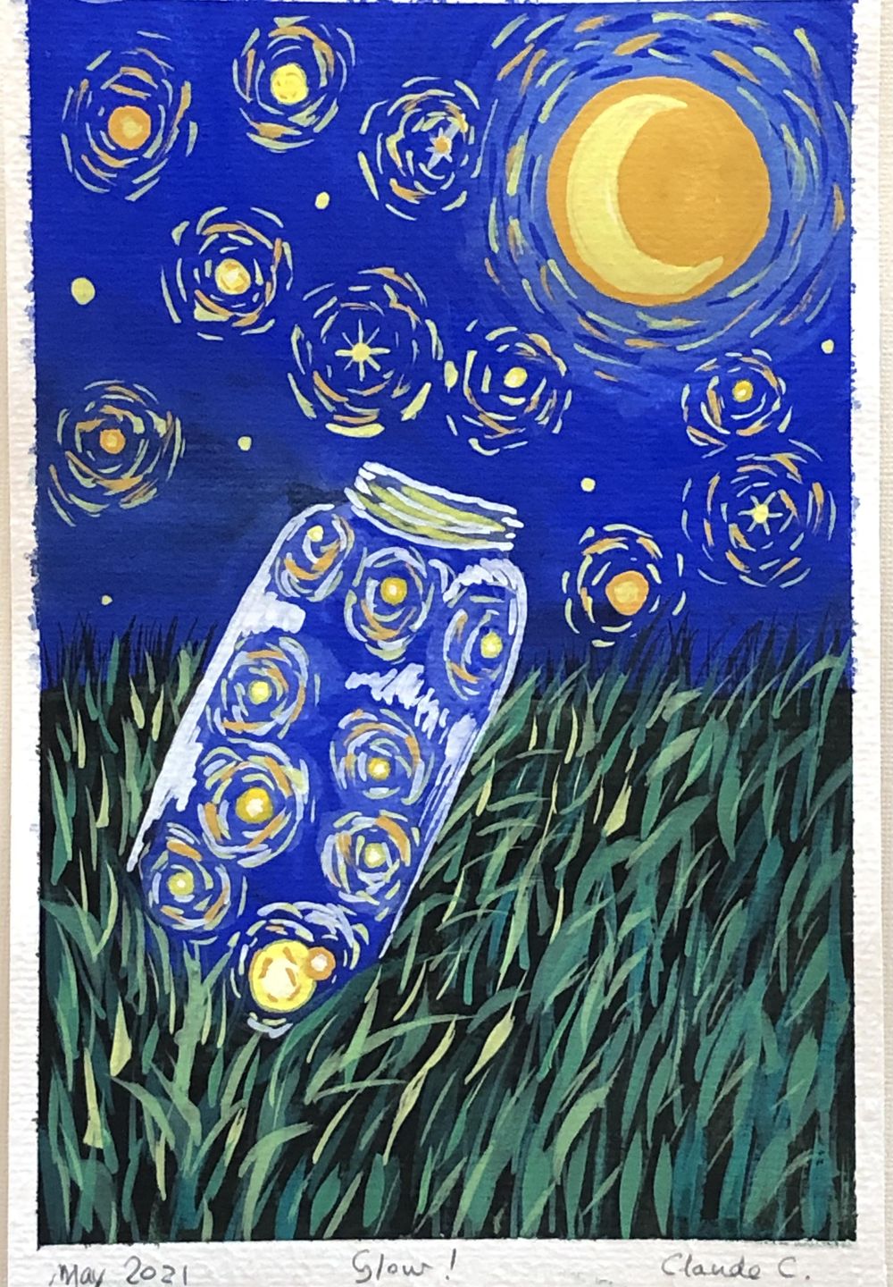 Van Gogh's Starry Night inspired Fireflies Jar - image 1 - student project