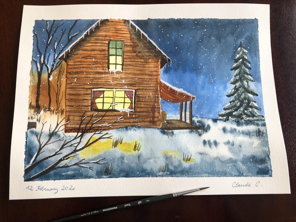 Scenic winter barn landscape - image 1 - student project