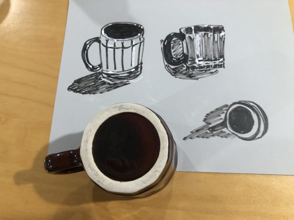 Value studies: black and white sketches on toned paper - image 11 - student project