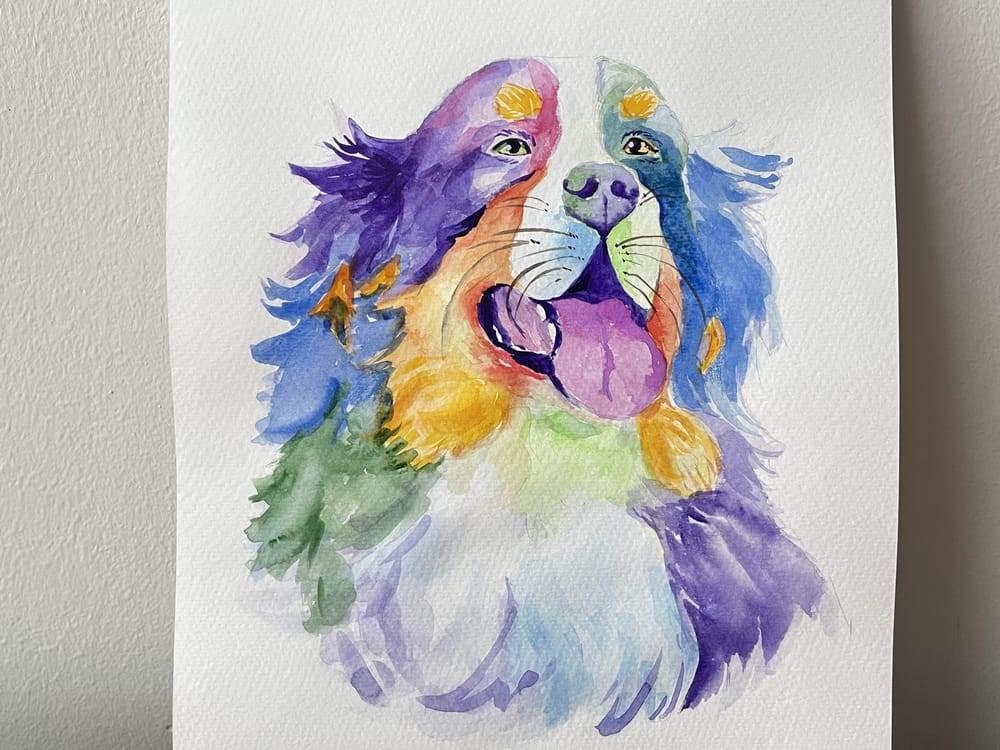 Colourful dog portrait - image 1 - student project