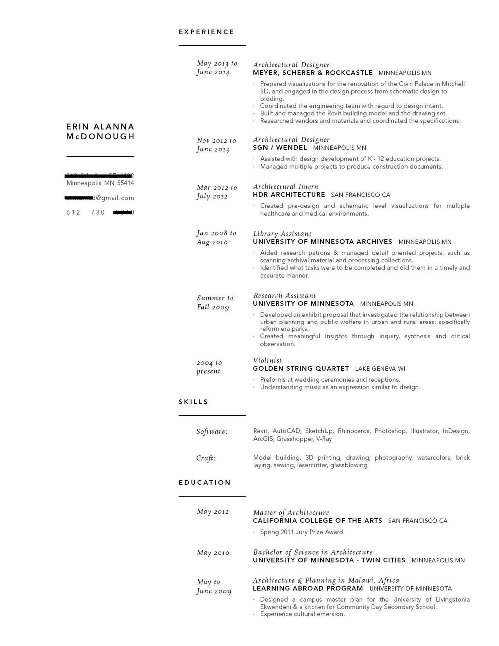 Resume Redesign 2014, 2017 - image 3 - student project