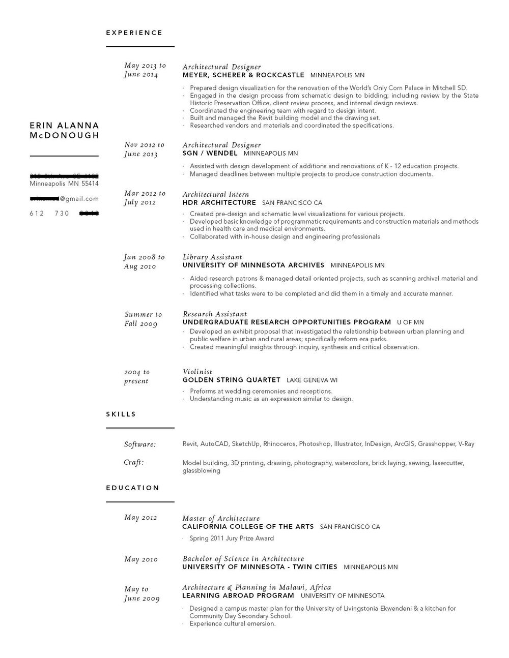 Resume Redesign 2014, 2017 - image 2 - student project