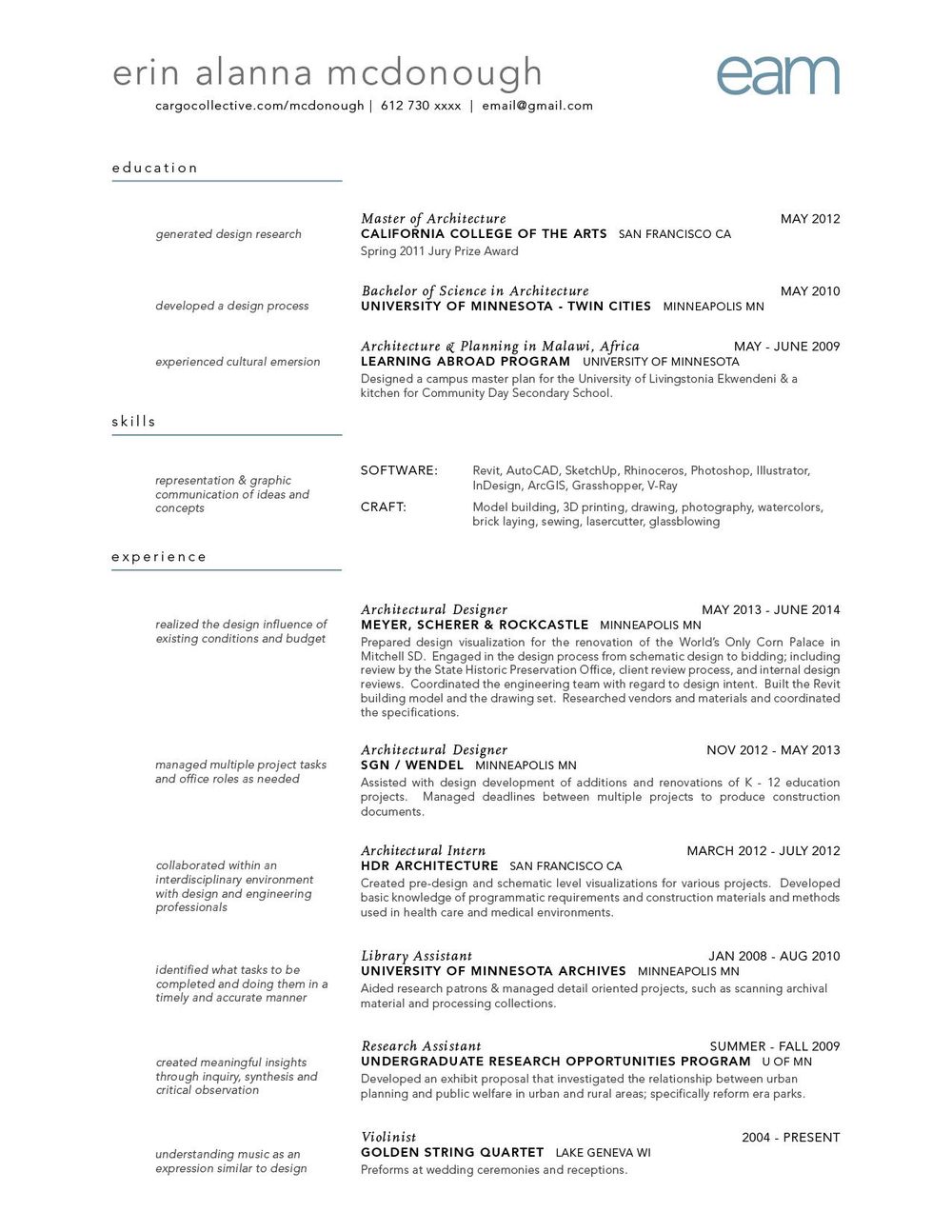 Resume Redesign 2014, 2017 - image 1 - student project