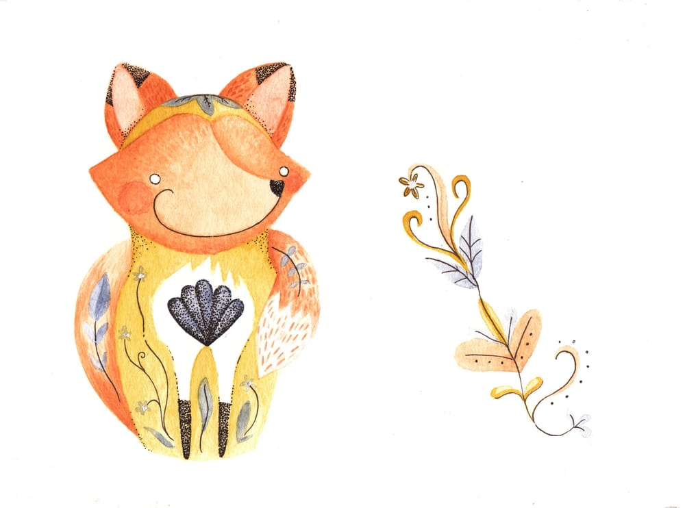 watercolor fox - image 5 - student project