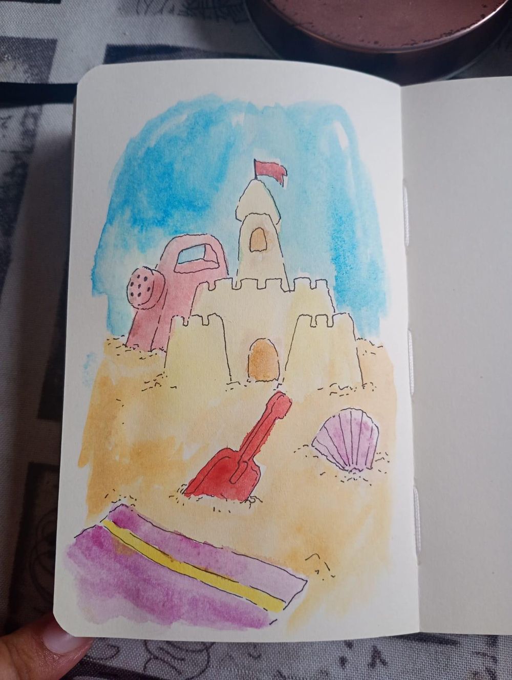 castillo de arena en acuarela - image 1 - student project