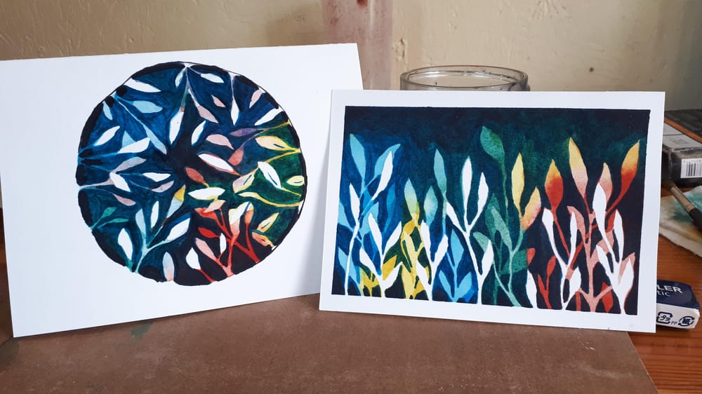 Negative Painting Leaves - image 6 - student project