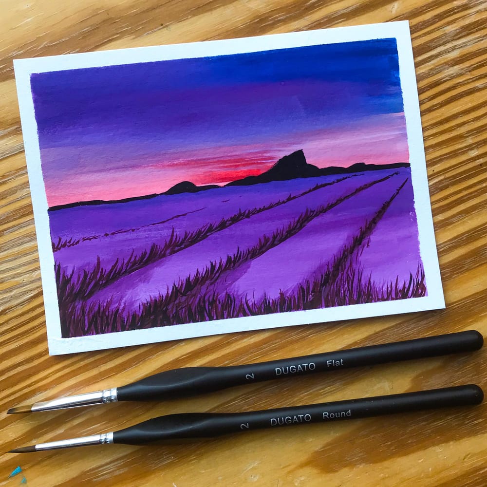 Beginner s gouache landscapes skillshare student project