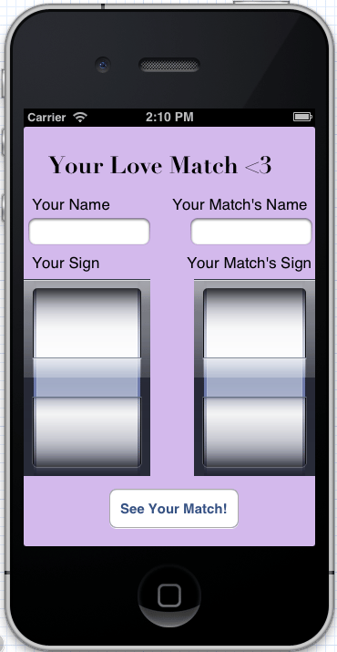 Your Love Match -- An Astrological Compatibility Reference App - image 1 - student project
