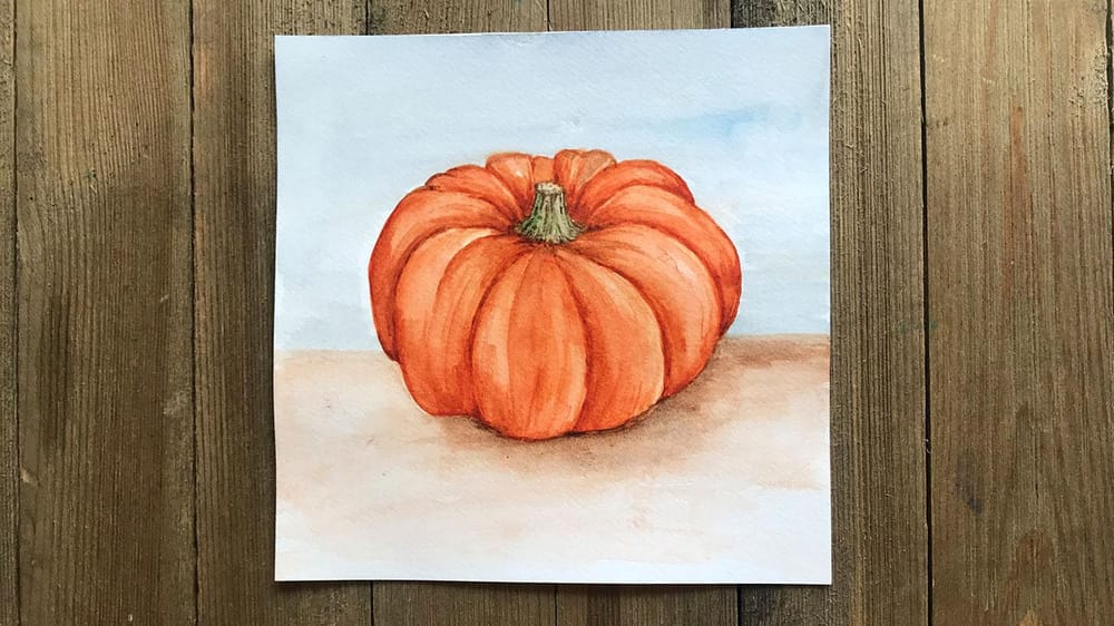 Layering Watercolors - Realistic Pumpkin - image 2 - student project