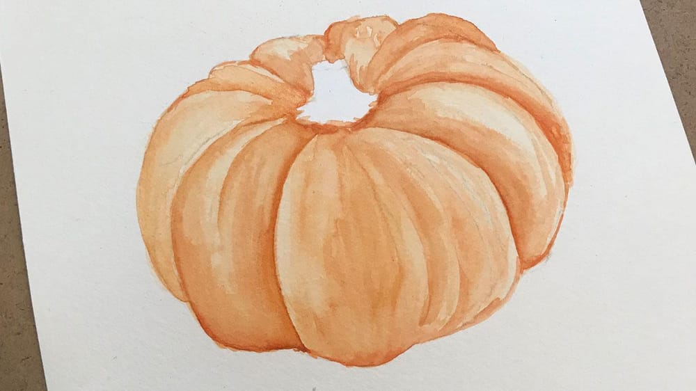 Layering Watercolors - Realistic Pumpkin - image 1 - student project