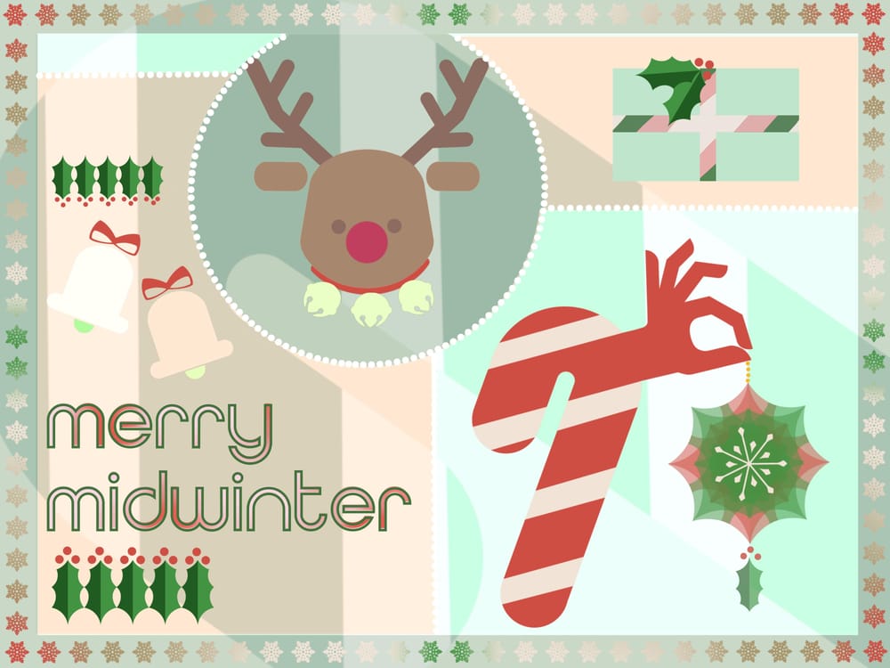 Two Versions of Iconic Retro Holiday Card Skillshare Student Project