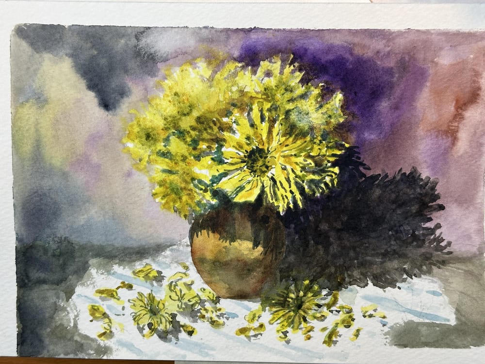 Flowers in watercolor - image 1 - student project