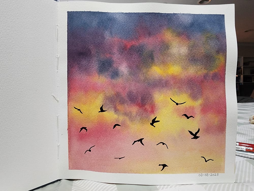 Pastel Sky with Birds - image 1 - student project