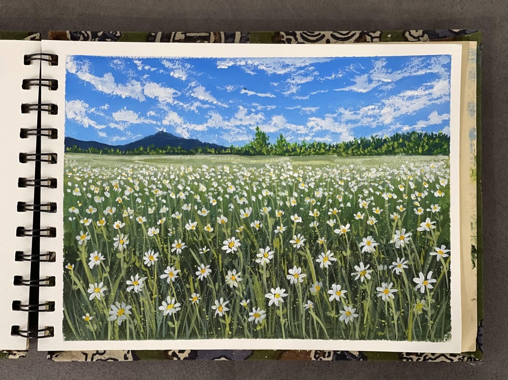 Spring inspired landscape in gouache by Payal - image 1 - student project