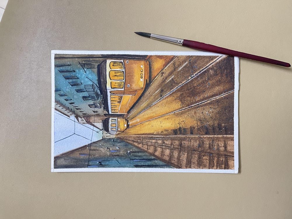 Painting cityscapes with watercolors - image 1 - student project