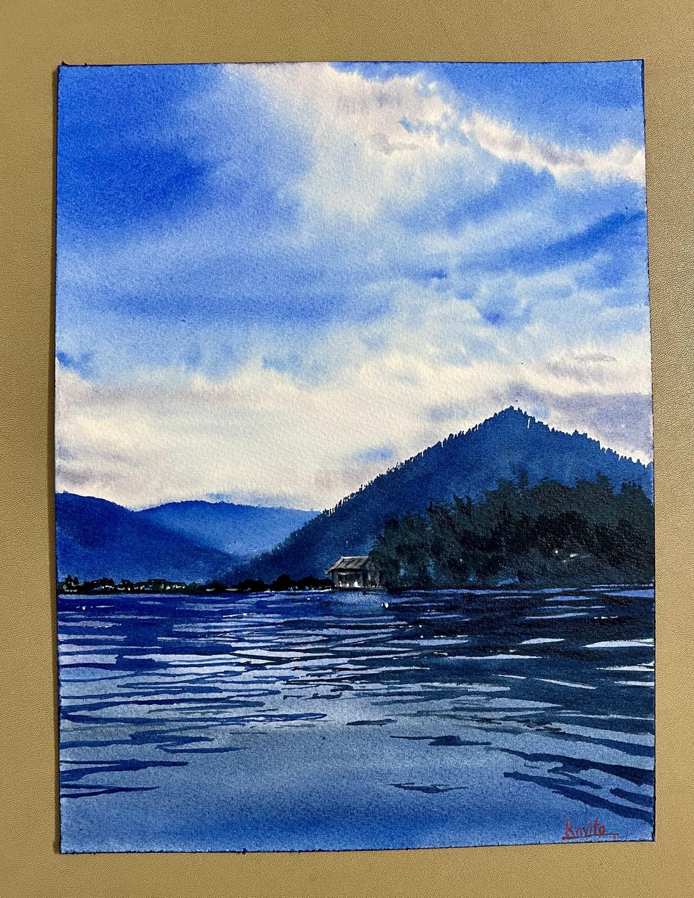 Watercolour mountain landscape by Maria - image 1 - student project