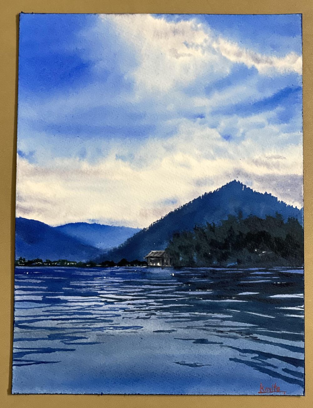 Watercolour mountain landscape by Maria - image 2 - student project