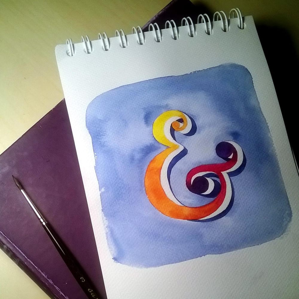 Watercolor Ampersand - image 1 - student project