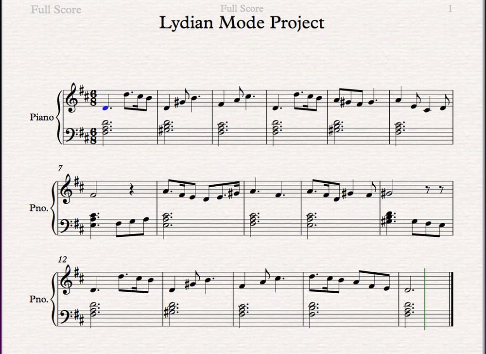 Lydian Mode 16-Bars - image 1 - student project