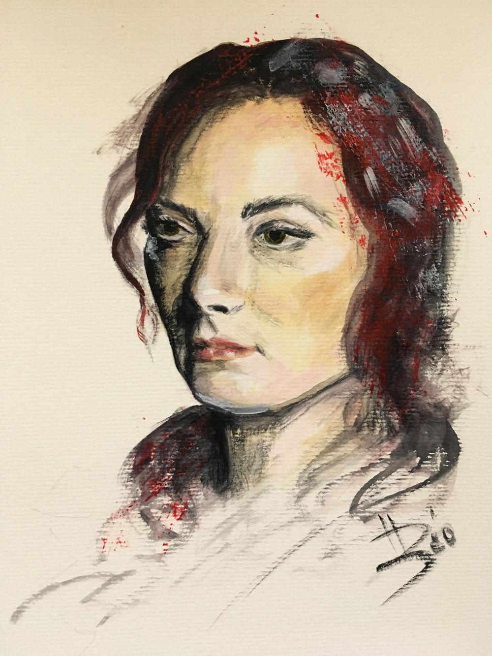Expressive Mixed Media Portrait - image 2 - student project